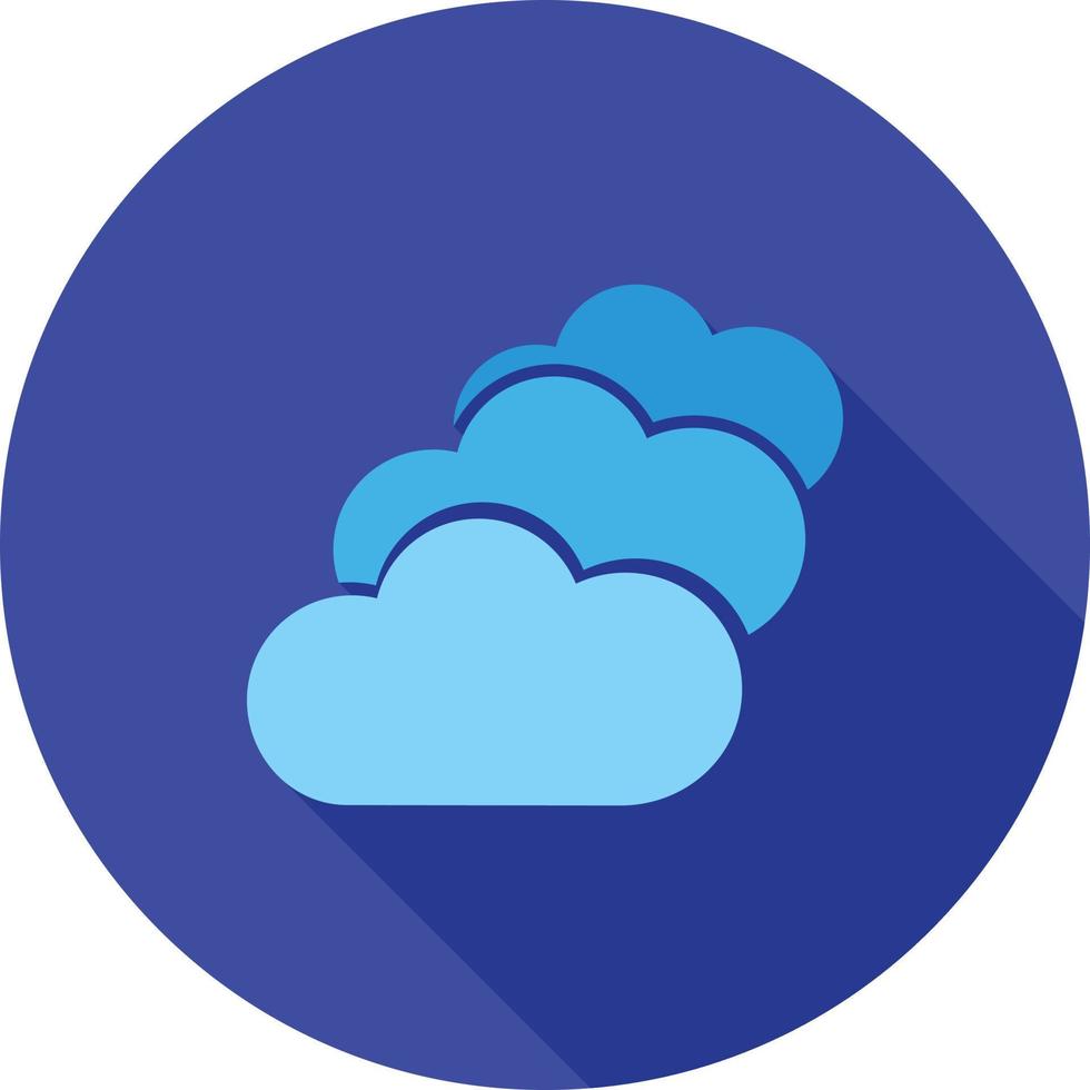 Multiple Cloud Servers Flat Long Shadow Icon vector