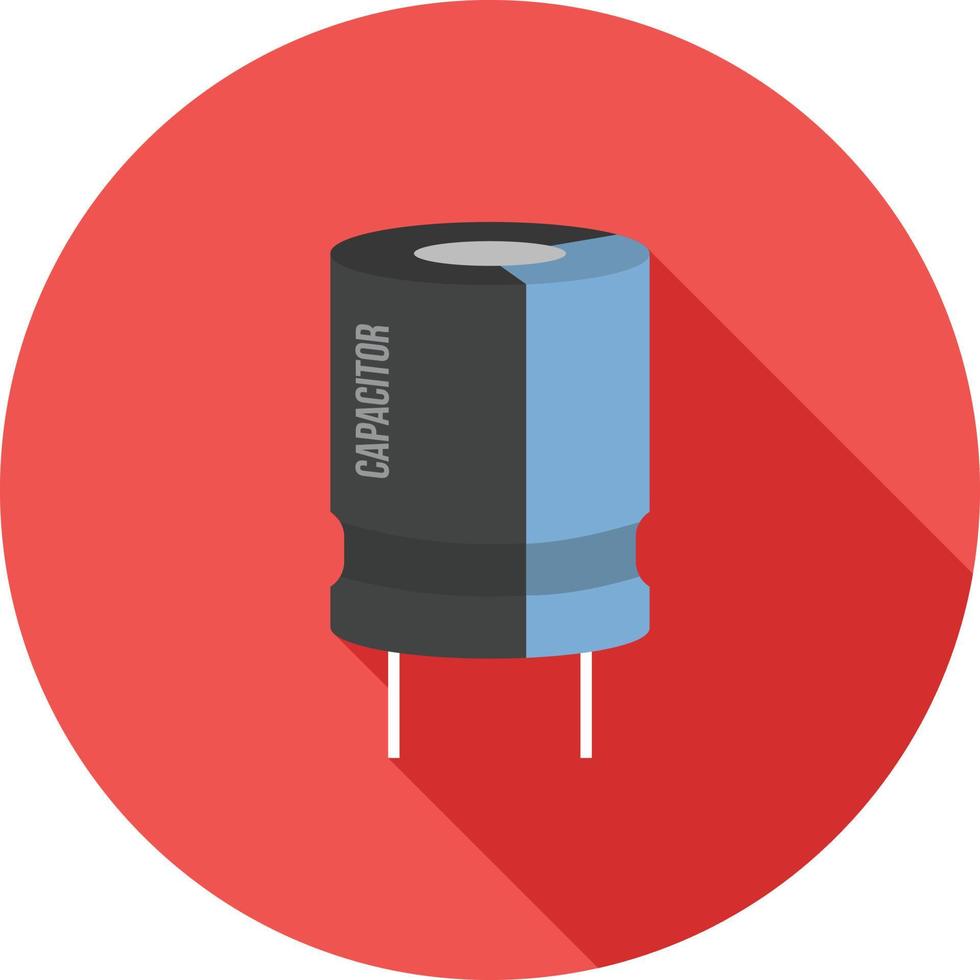 Capacitor Flat Long Shadow Icon vector