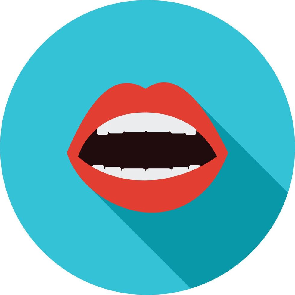 Mouth Flat Long Shadow Icon vector