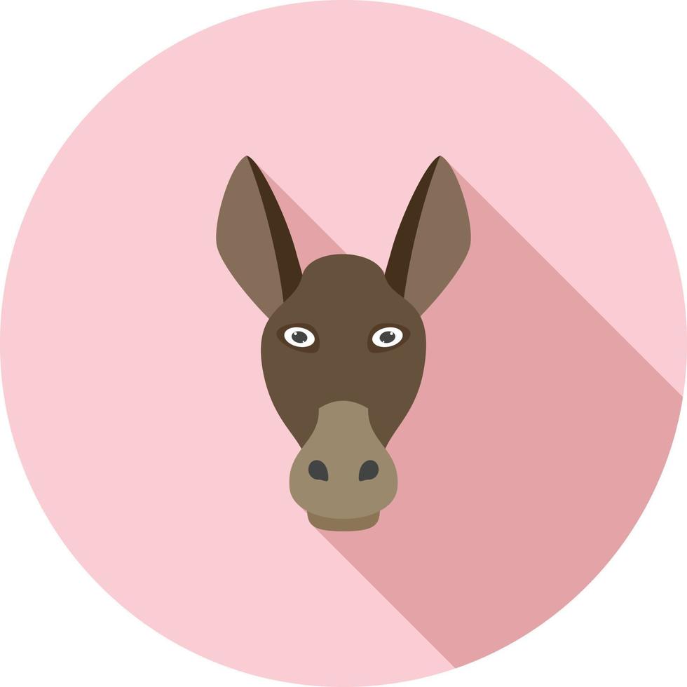 Donkey Face Flat Long Shadow Icon vector