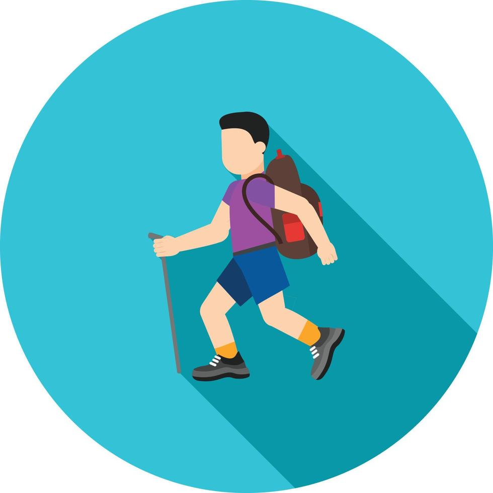 Trekking Flat Long Shadow Icon vector