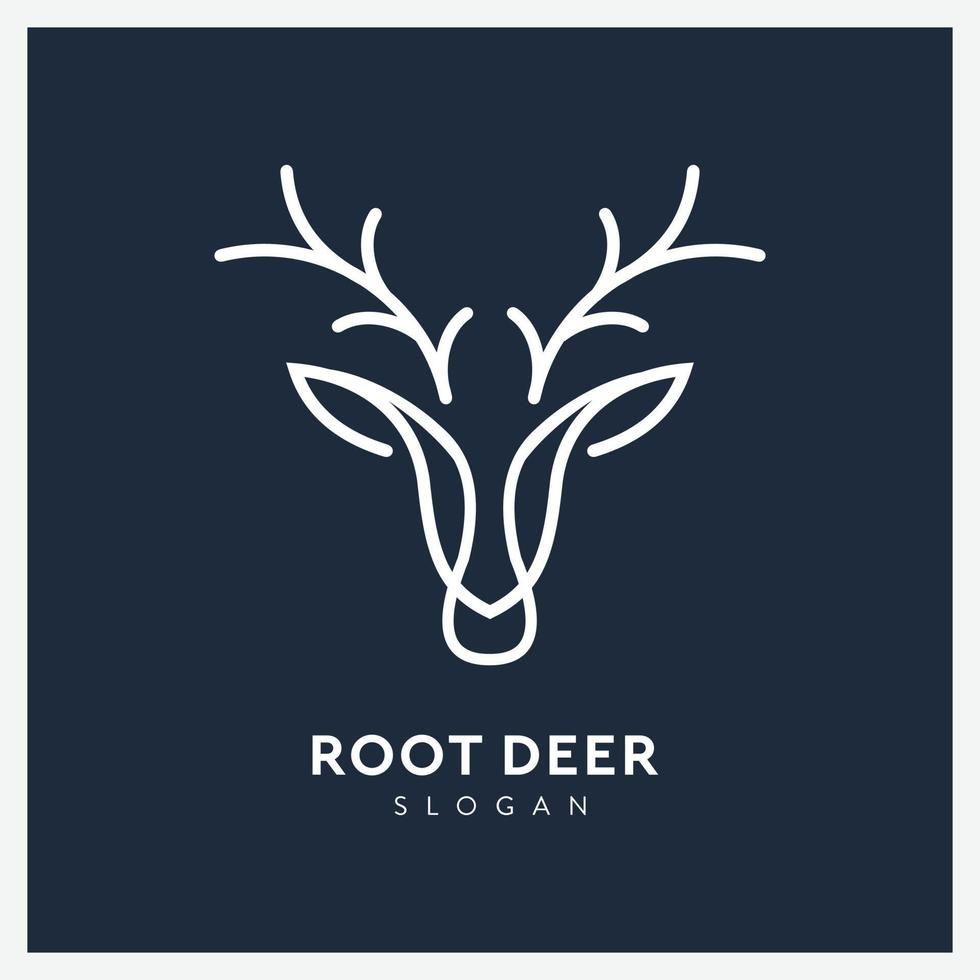 Deer logo line art vector