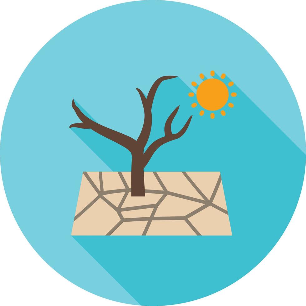 Drought Flat Long Shadow Icon vector