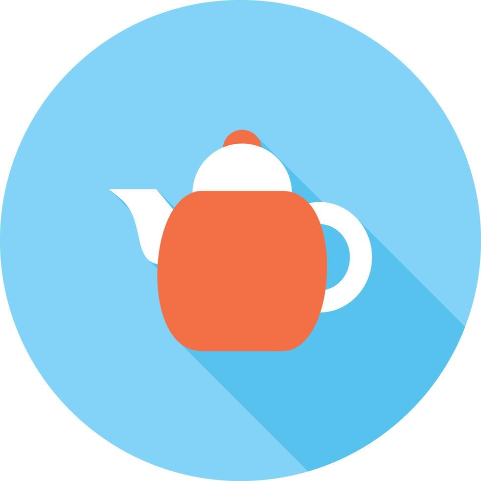 Kettle Flat Long Shadow Icon vector