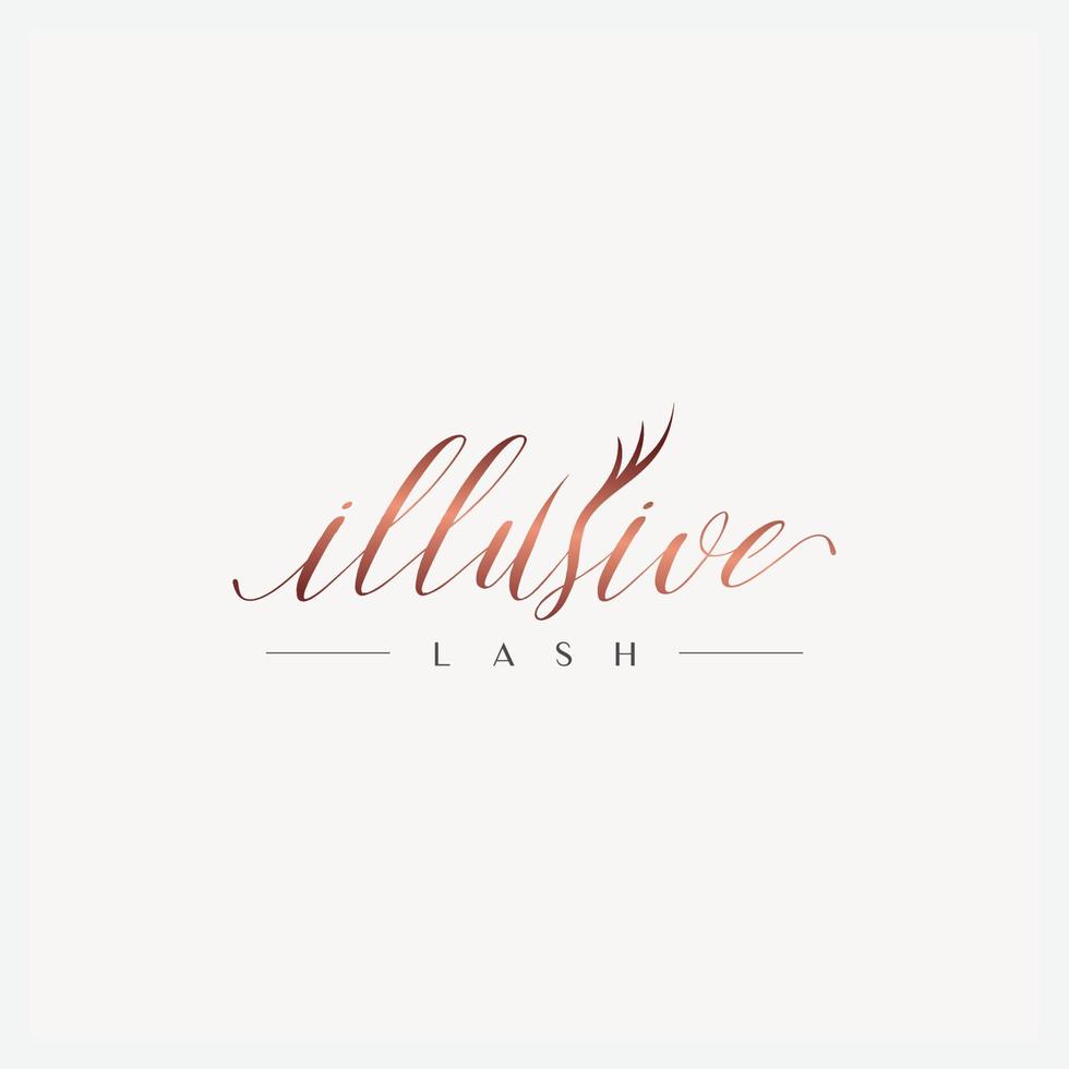 handwritten signature logo lash for cosmetic beauty business vector