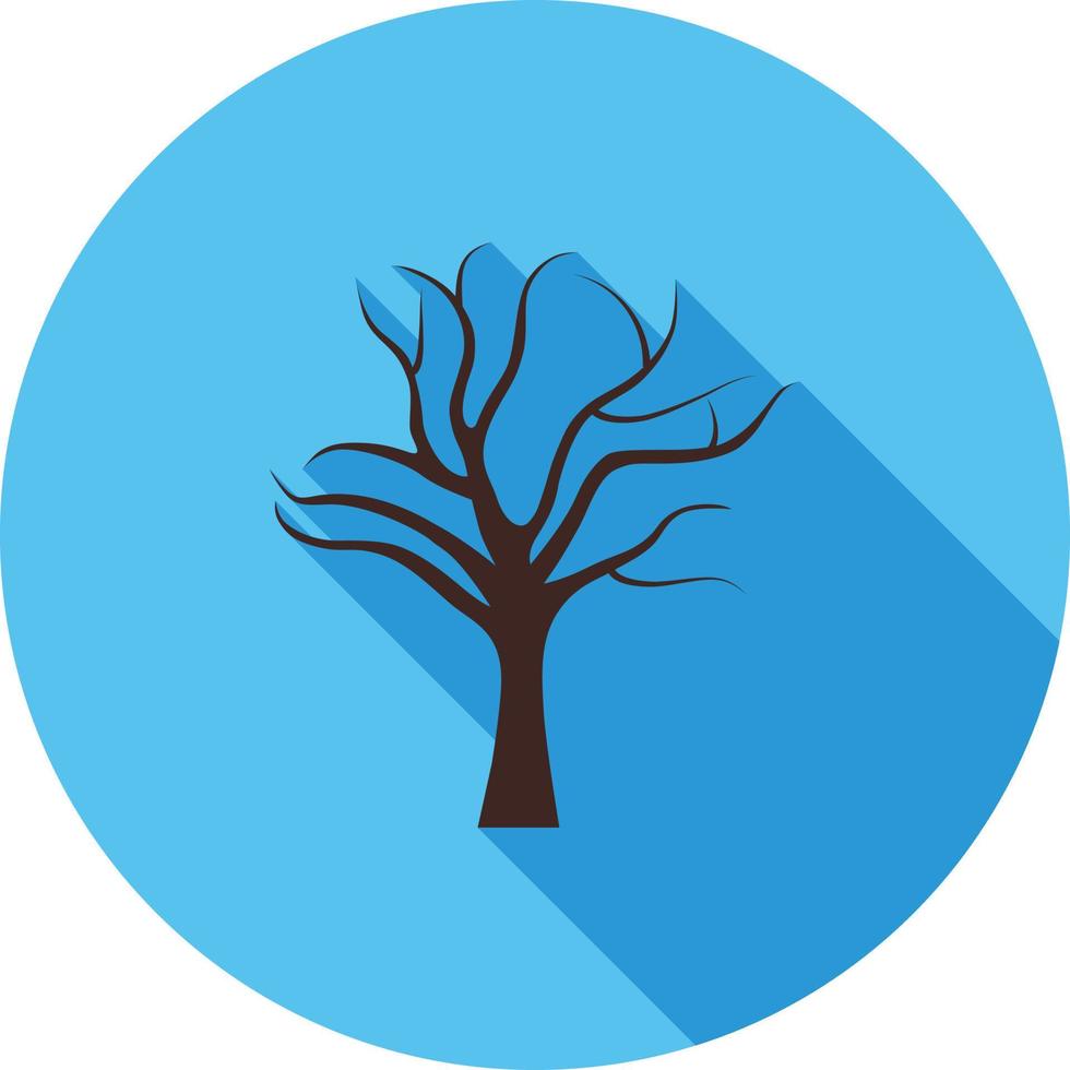 Tree with no leaves Flat Long Shadow Icon vector