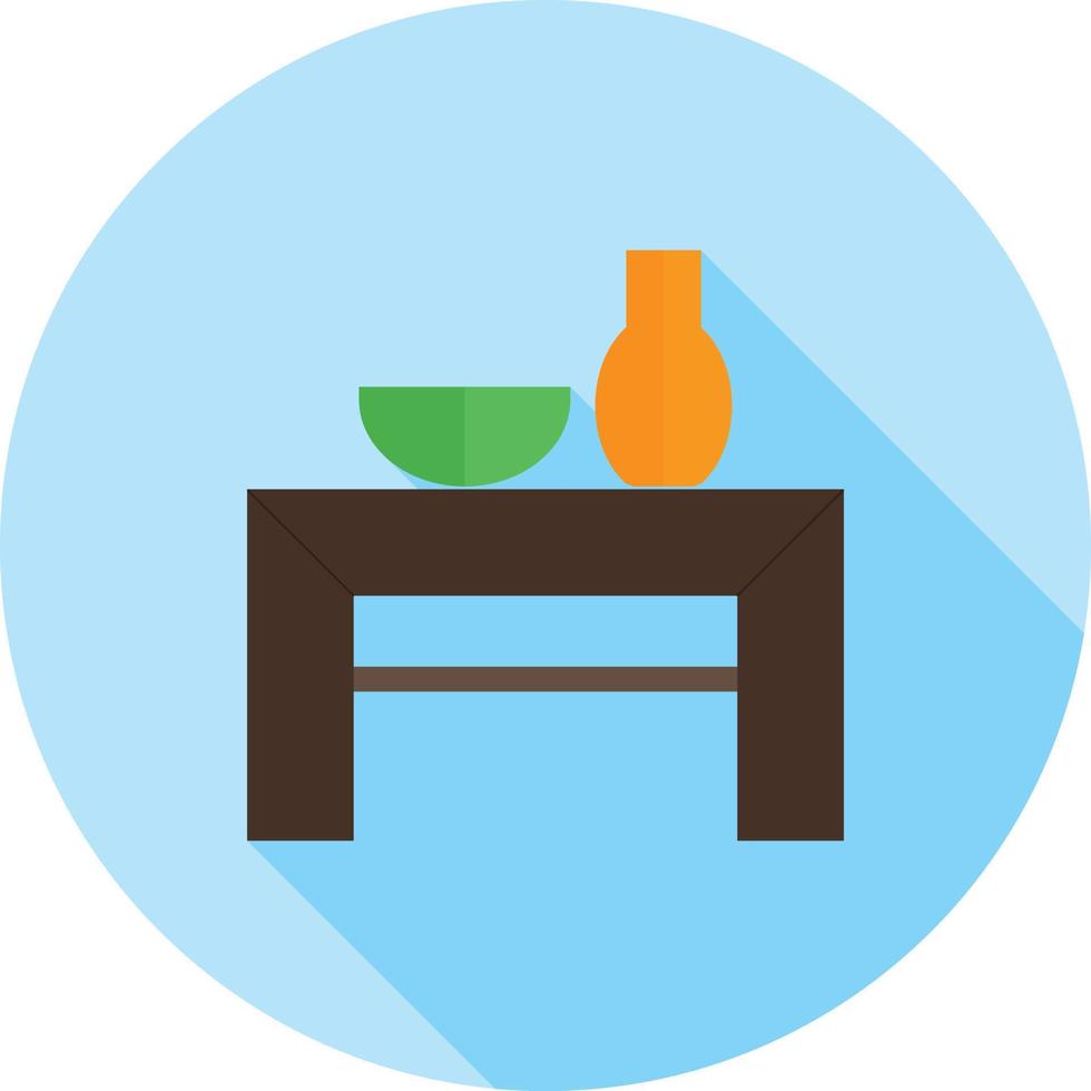 Decoration Table Flat Long Shadow Icon vector