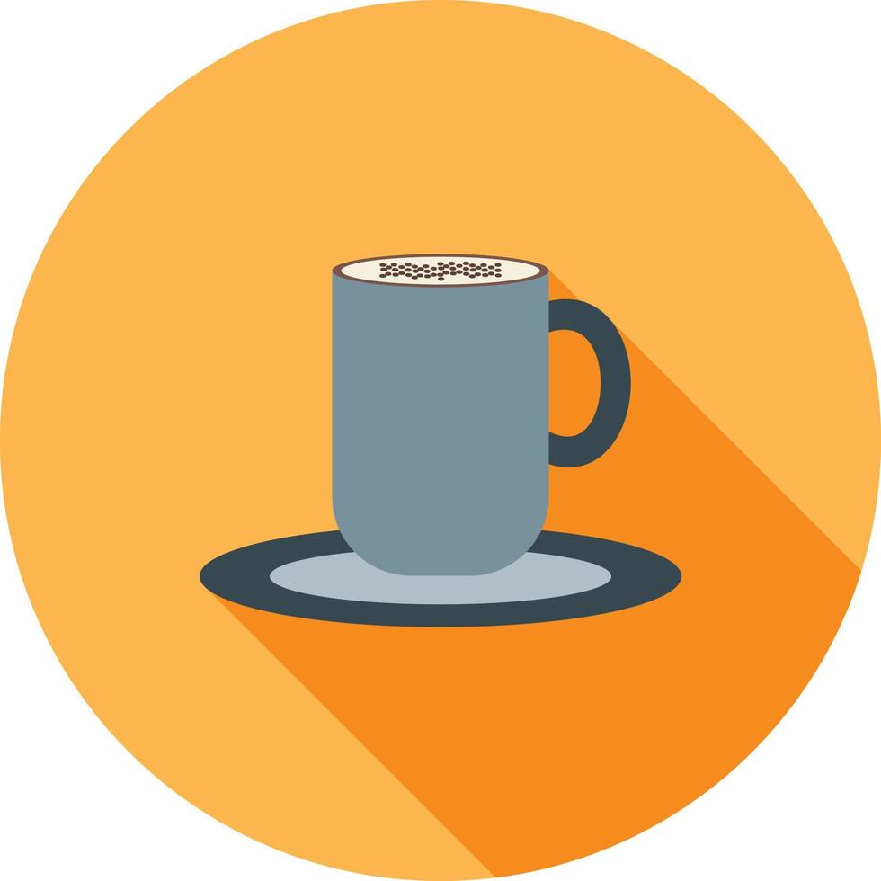 Cappucino Flat Long Shadow Icon vector