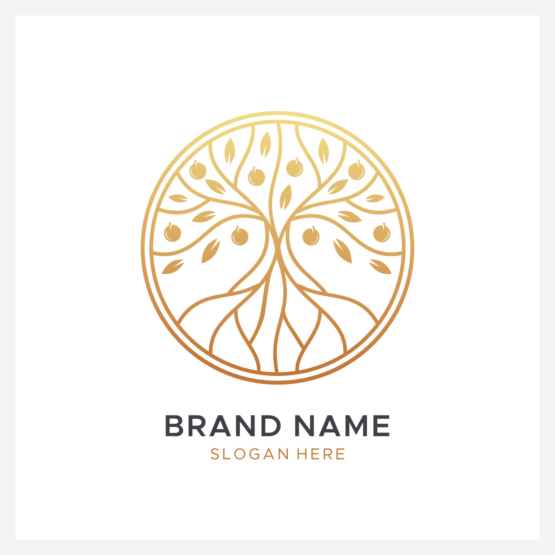 golden tree logo design template 11265595 Vector Art at Vecteezy
