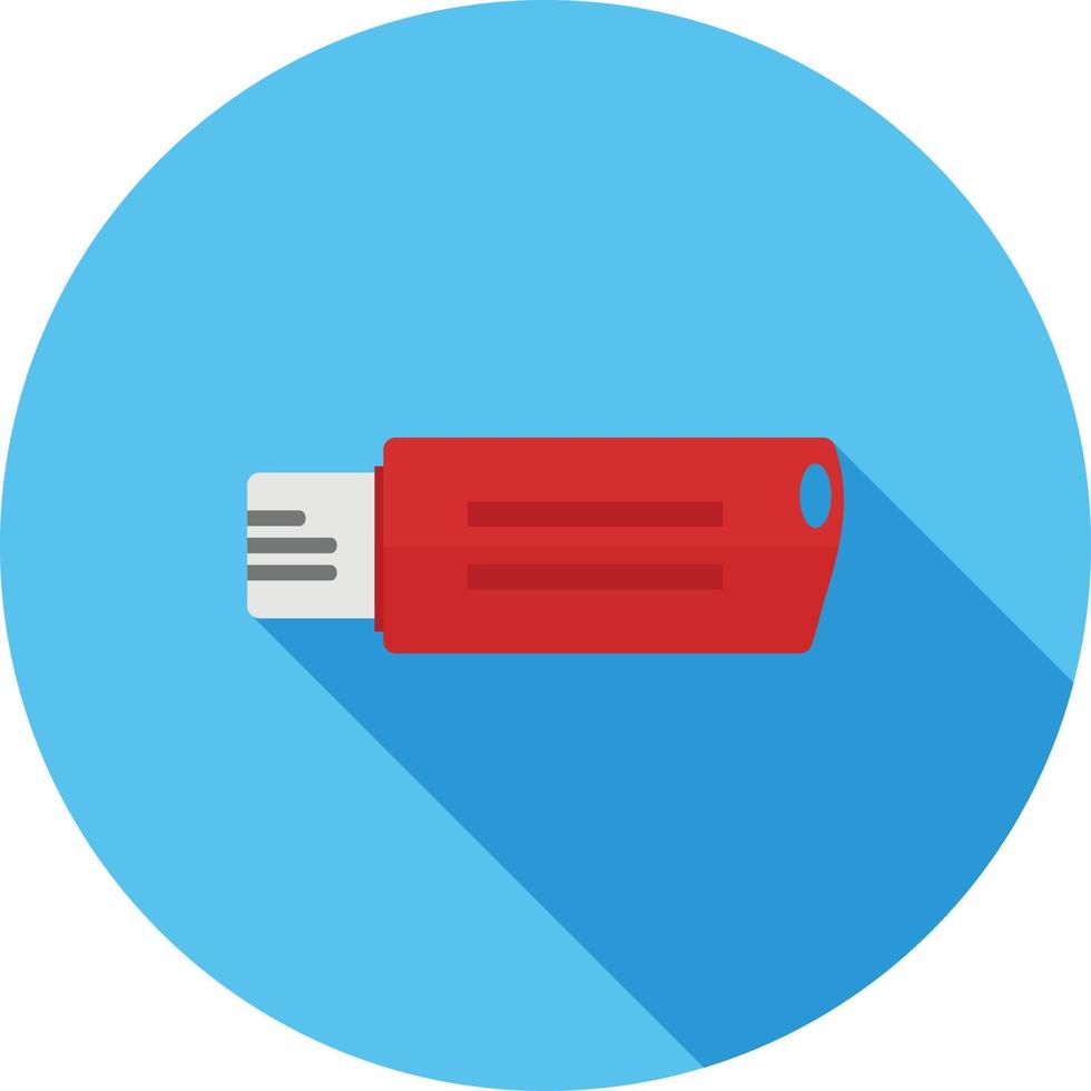 Flash Drive Flat Long Shadow Icon vector