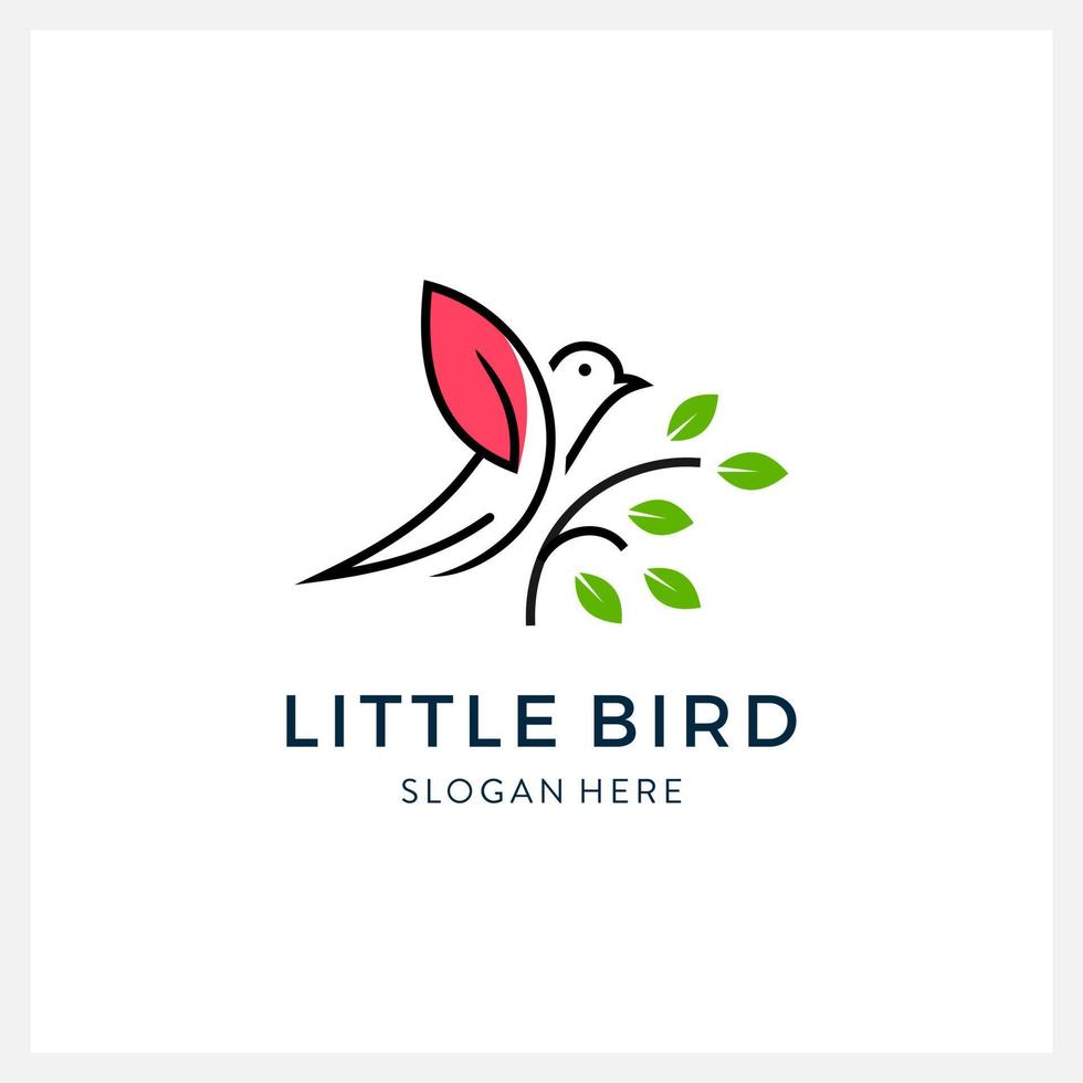 Bird logo vector line art