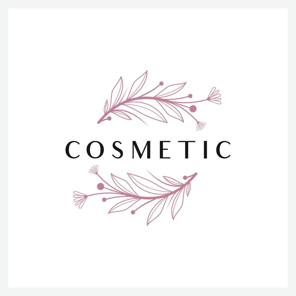 logotipo cosmético floral vector