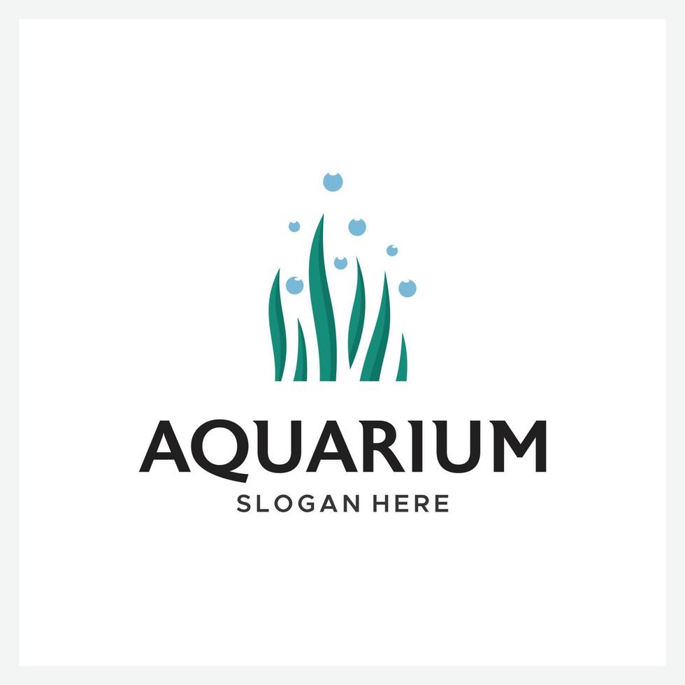 plantilla de diseño de logotipo de acuario minimalista vector