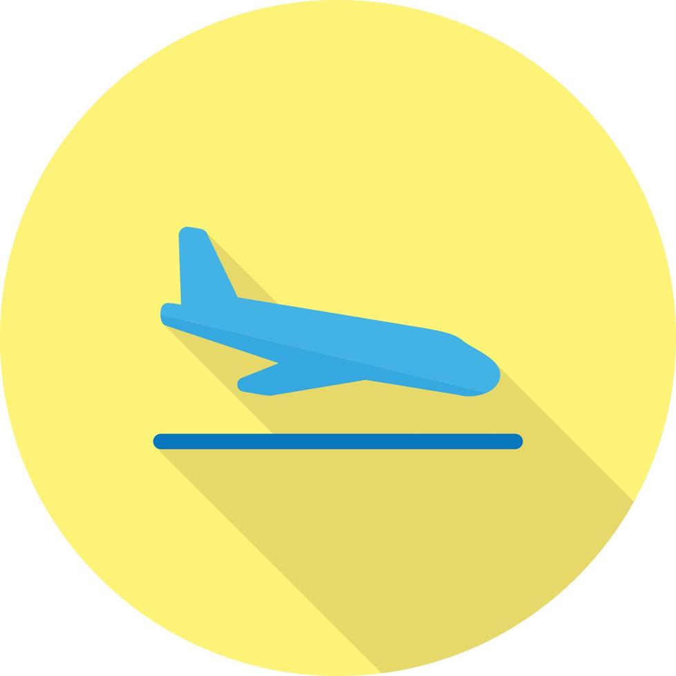 Flight Land Flat Long Shadow Icon vector