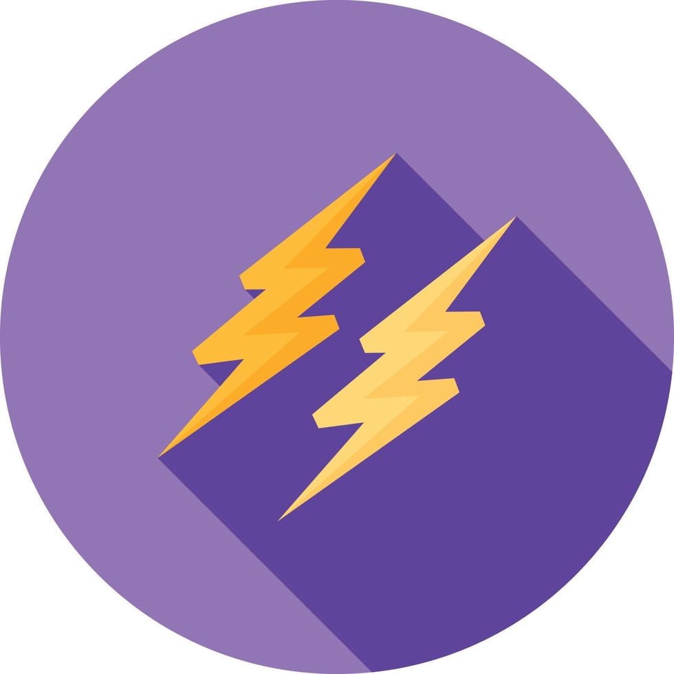 Lightening II Flat Long Shadow Icon vector