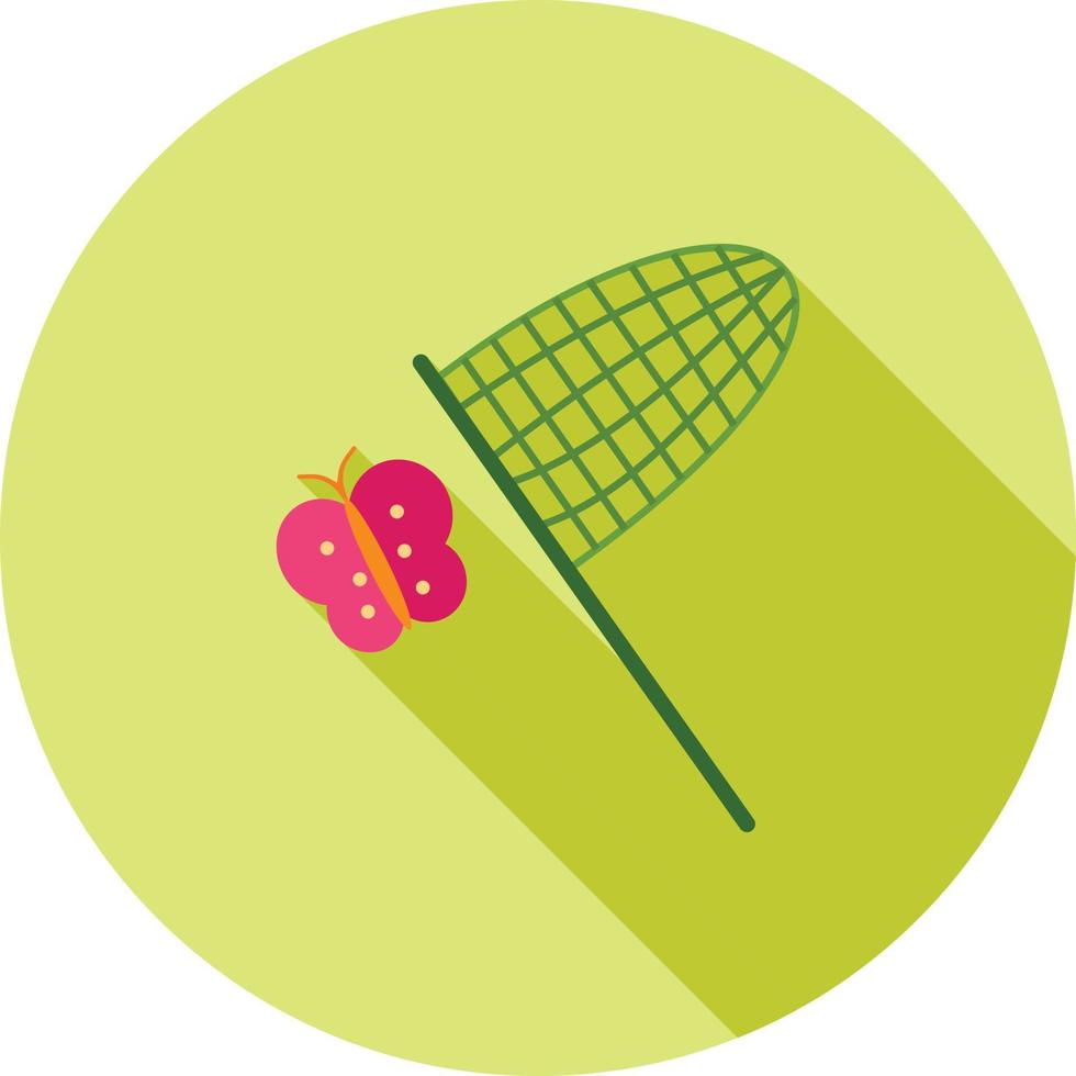 Catch Butterfly Flat Long Shadow Icon vector