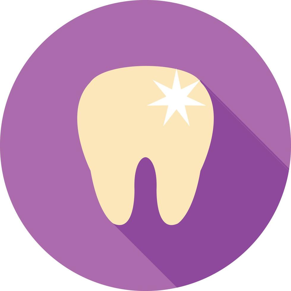 Shiny Tooth Flat Long Shadow Icon vector