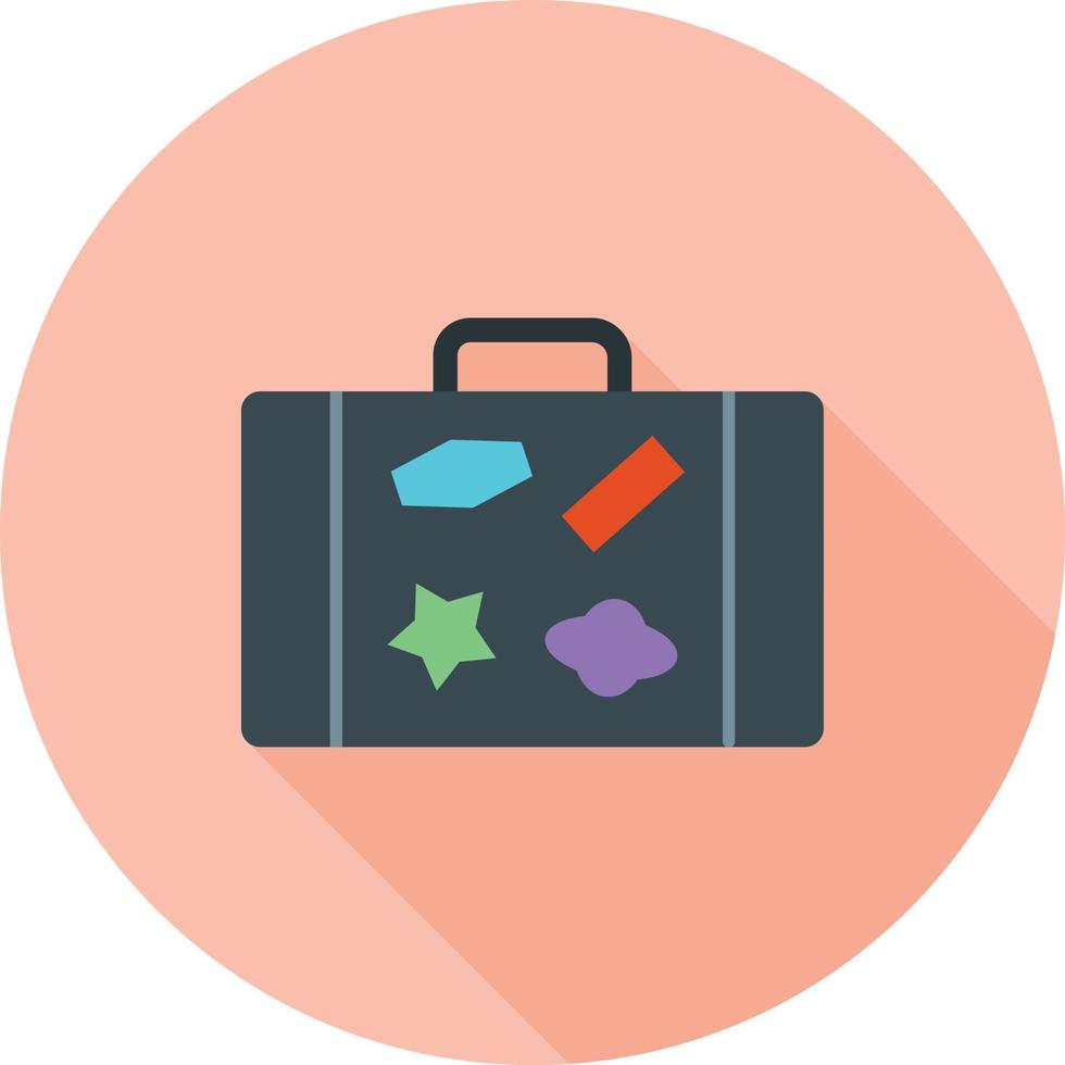 Bag with Tags Flat Long Shadow Icon vector