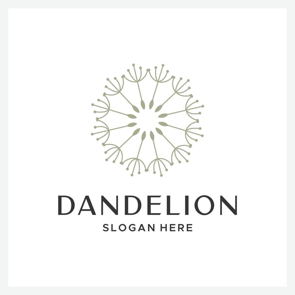 geometric dandelion logo design illustration vector
