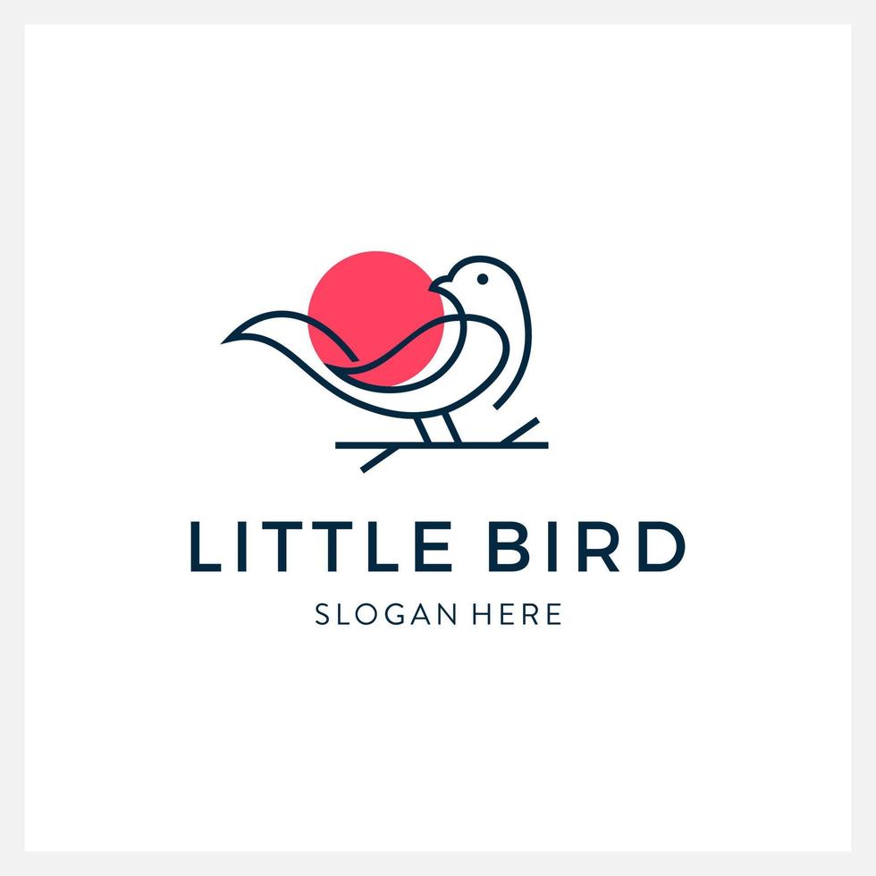 Bird logo vector line art
