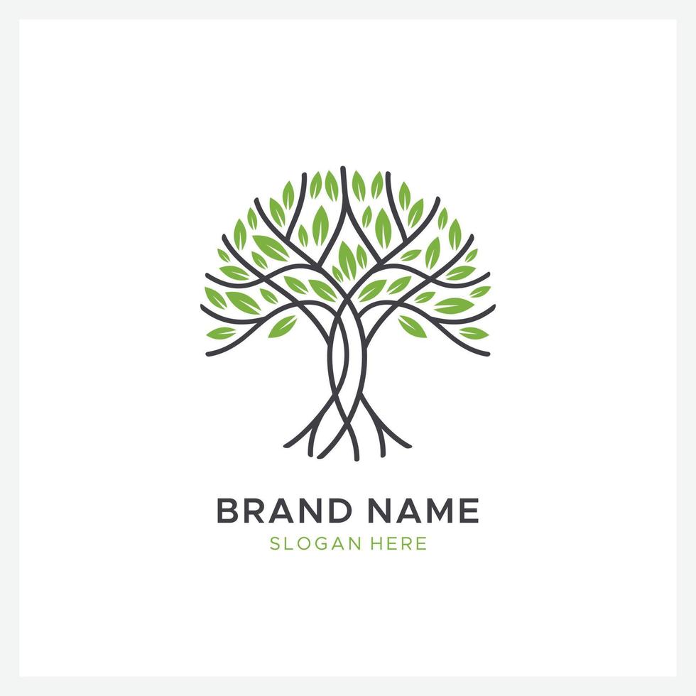 golden tree logo design template vector