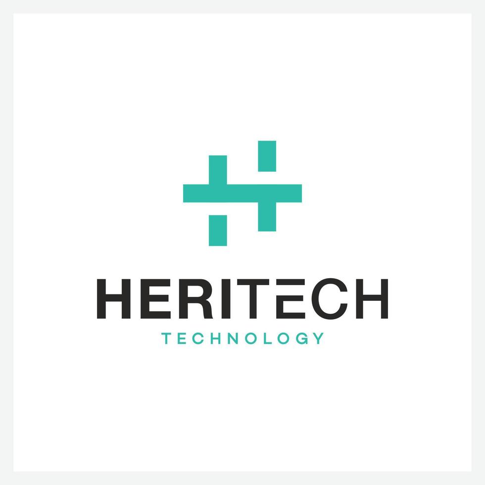H logo design minimalist template vector