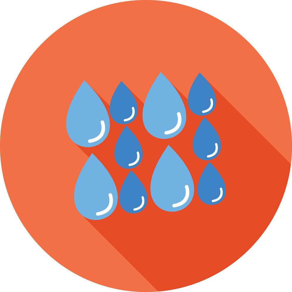Light Rain Flat Long Shadow Icon vector