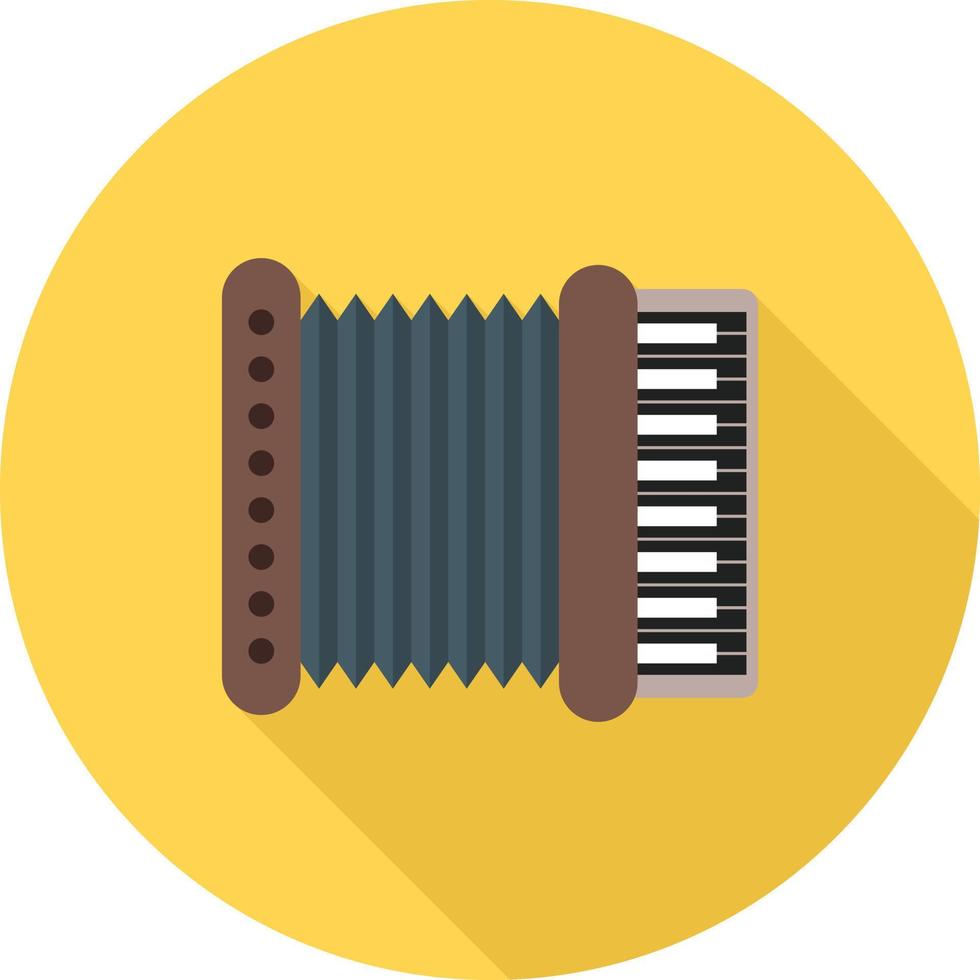 Accordion Flat Long Shadow Icon vector