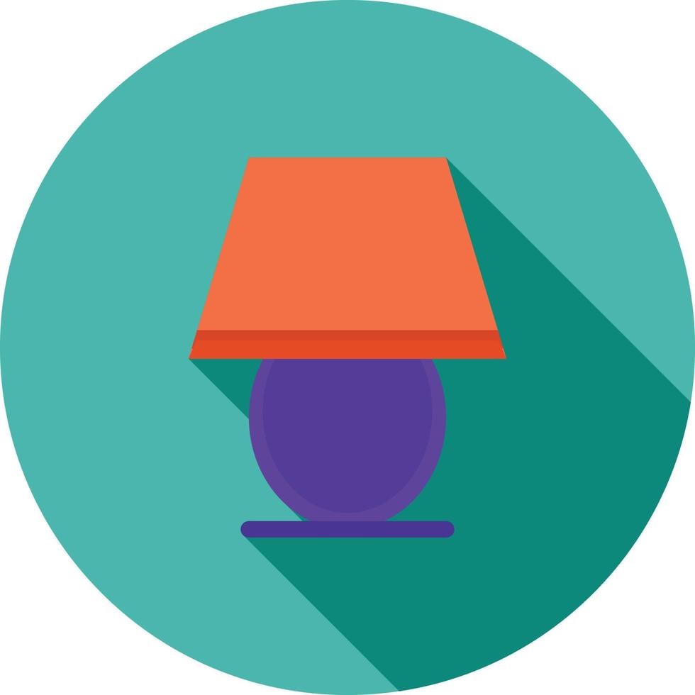 Table Lamp Flat Long Shadow Icon vector