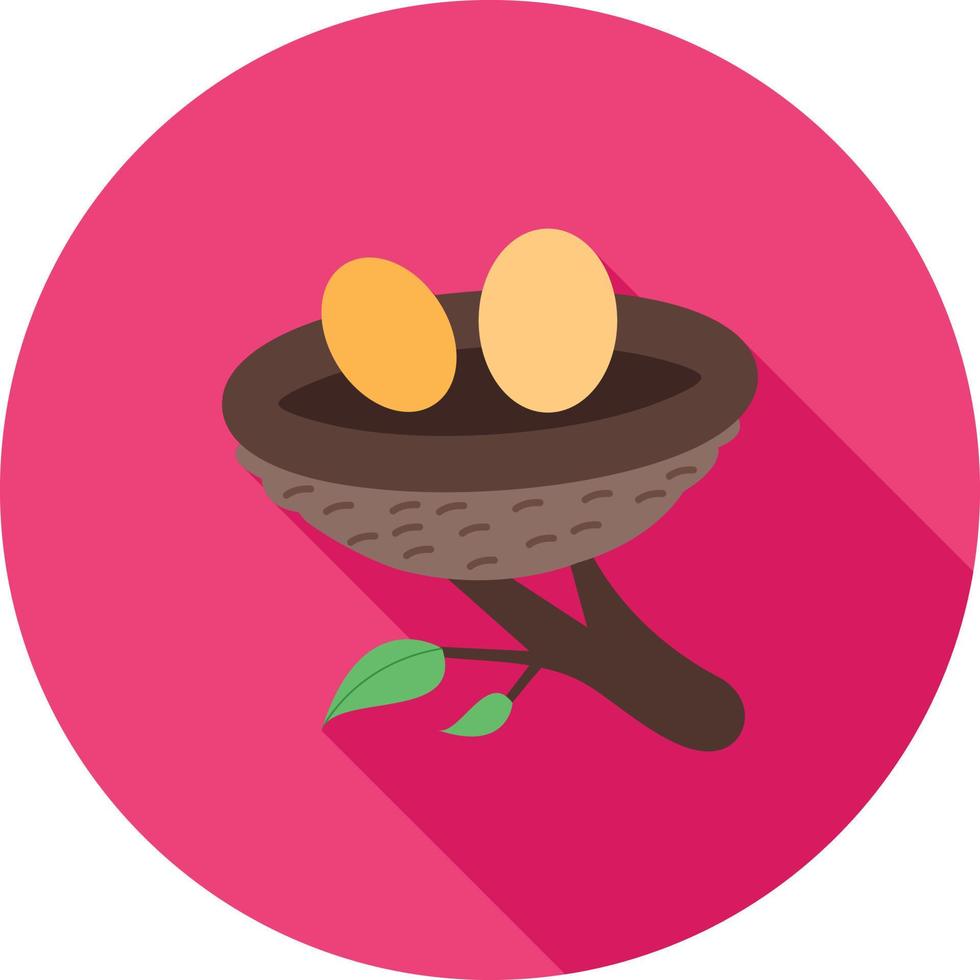 Nest Flat Long Shadow Icon vector