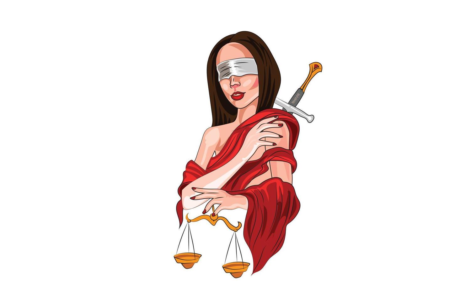 Statue of Lady Justice with scales of justice vector