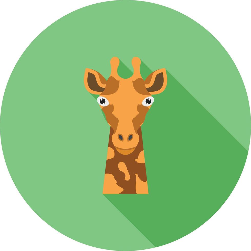 Giraffe Face Flat Long Shadow Icon vector