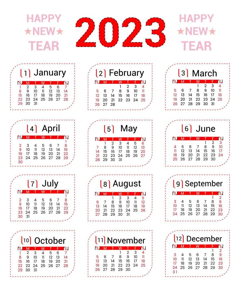 calendario 2023 plantilla de diseño único y profesional vector