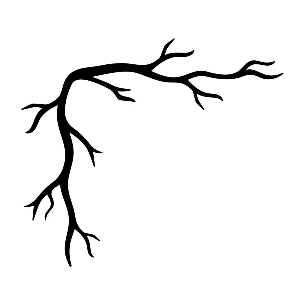 Halloween doodle corner frame isolated. Hand drawn vector spooky