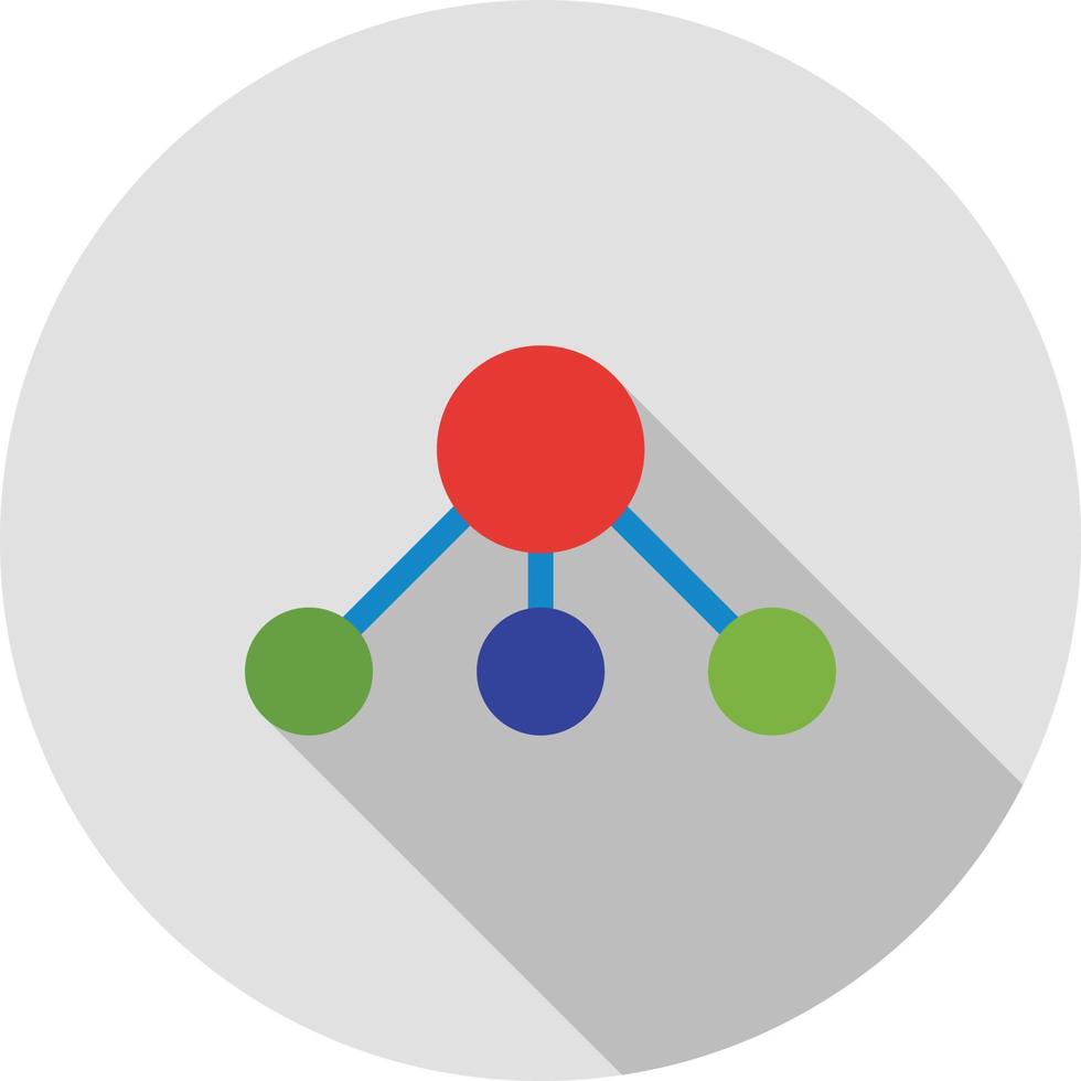 Nodes Flat Long Shadow Icon vector