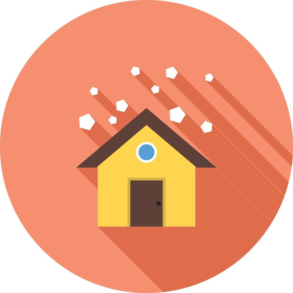 Hailstorm Flat Long Shadow Icon vector