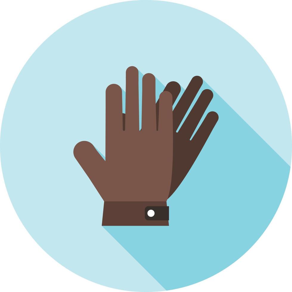 Leather Gloves Flat Long Shadow Icon vector