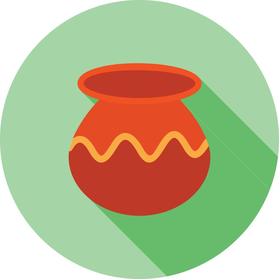 Plant Pot Flat Long Shadow Icon vector