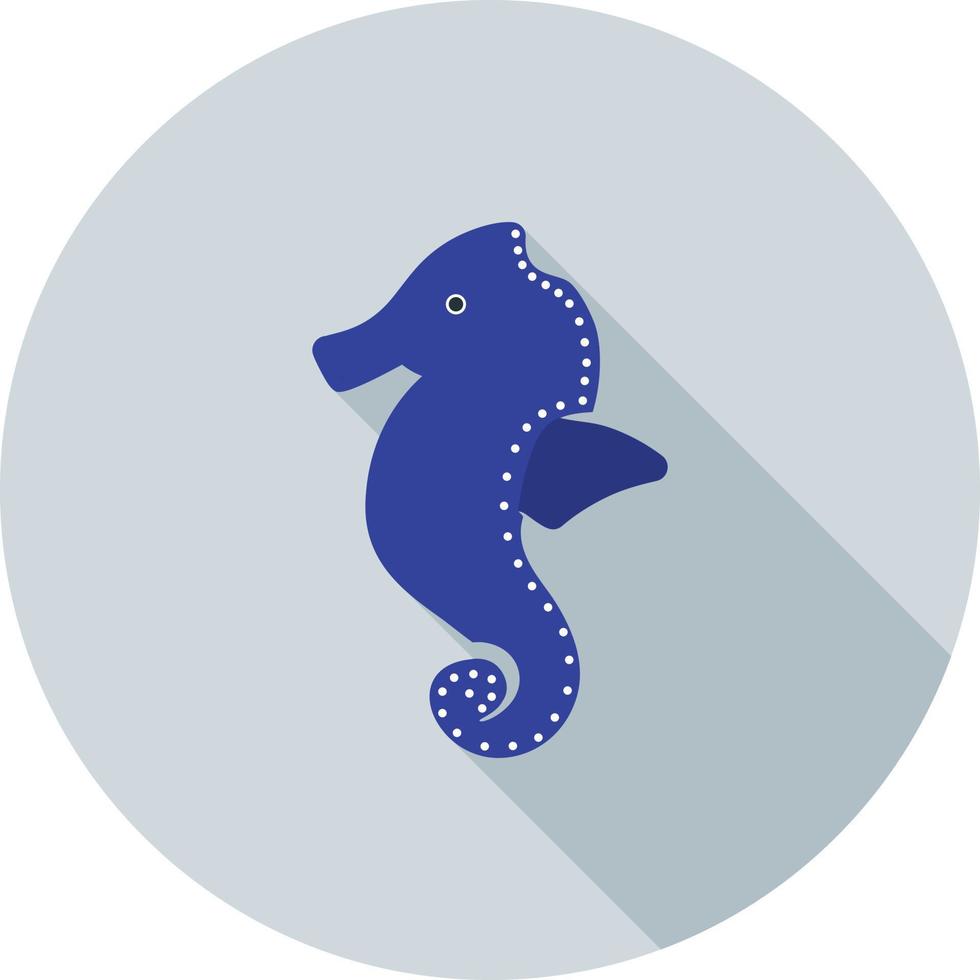 Sea Horse Flat Long Shadow Icon vector