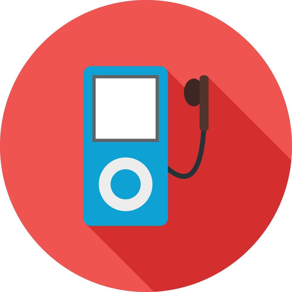 Mp3 Player Flat Long Shadow Icon vector