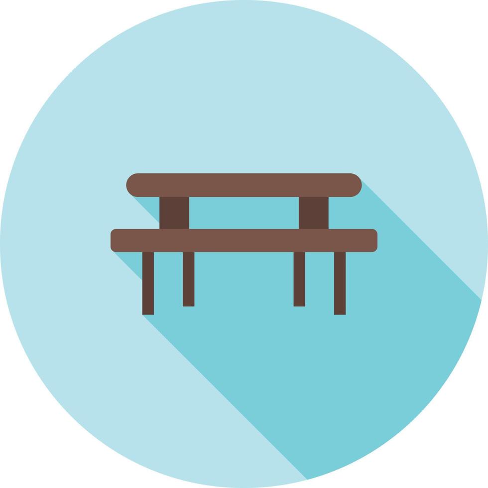 Picnic of Table Flat Long Shadow Icon vector