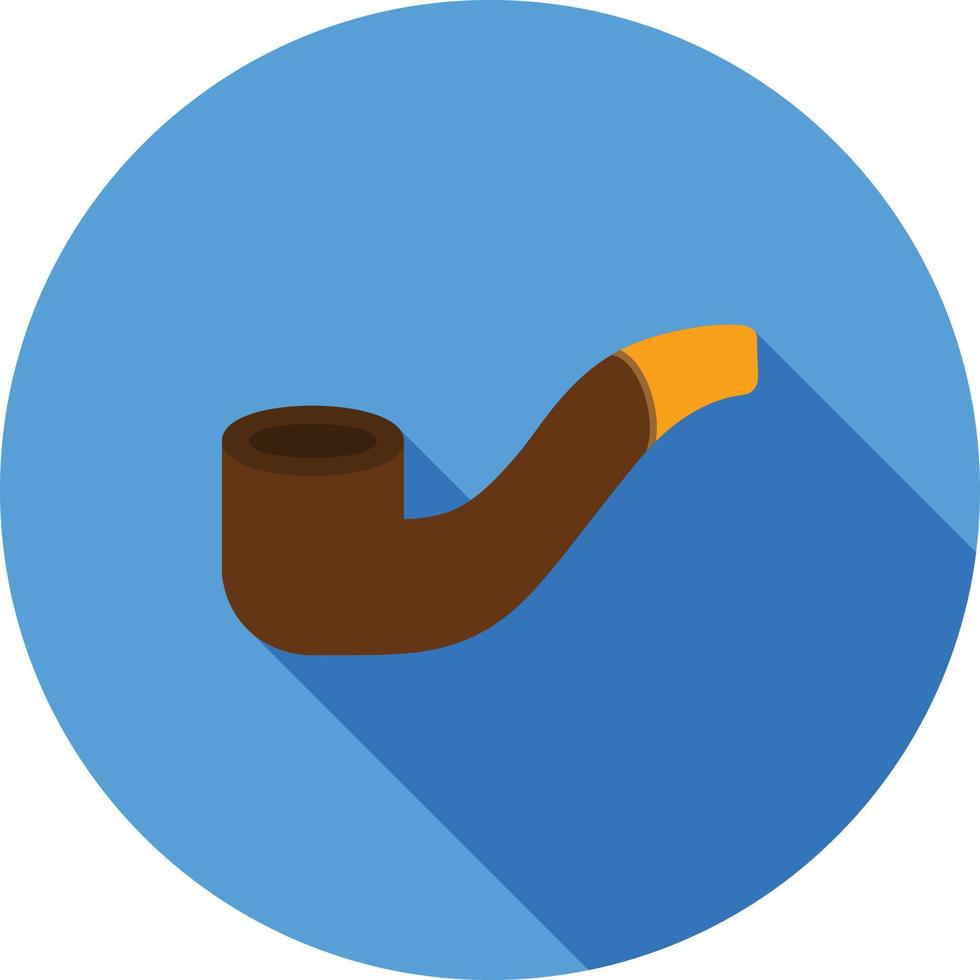 Cigar Pipe Flat Long Shadow Icon vector