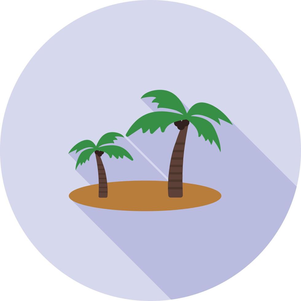 isla, plano, largo, sombra, icono vector