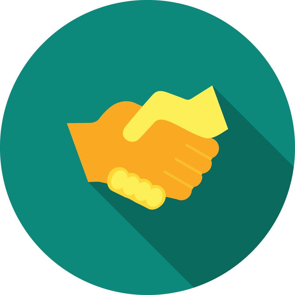 Handshake Flat Long Shadow Icon vector