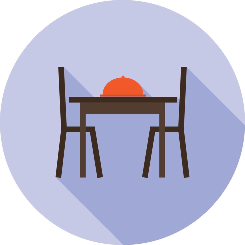 mesa de comedor i plana larga sombra icono vector