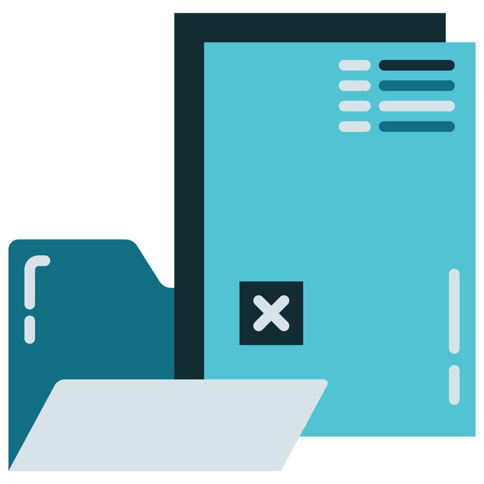 folder icon and cross on transparent background vector