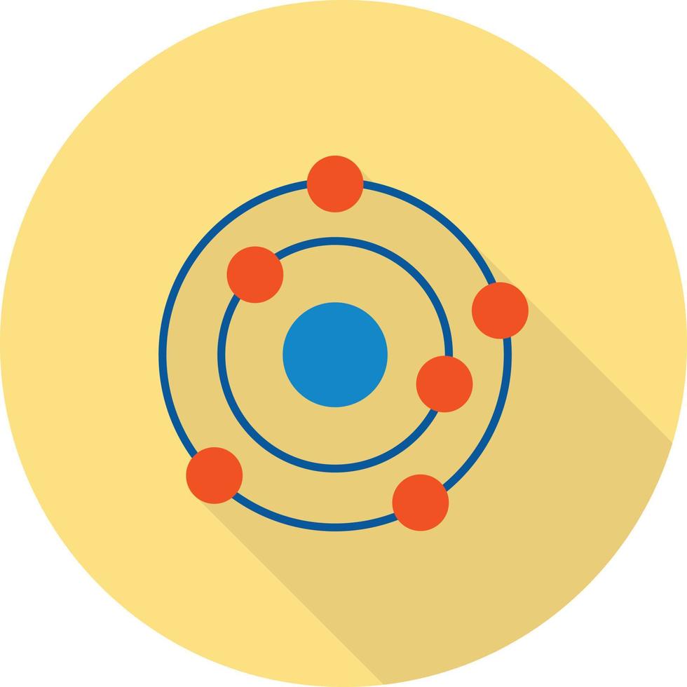 Atomic Structure I Flat Long Shadow Icon vector