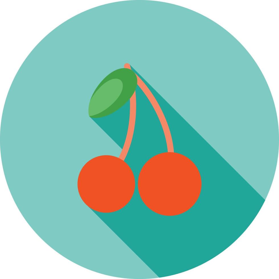 Cherries Flat Long Shadow Icon vector