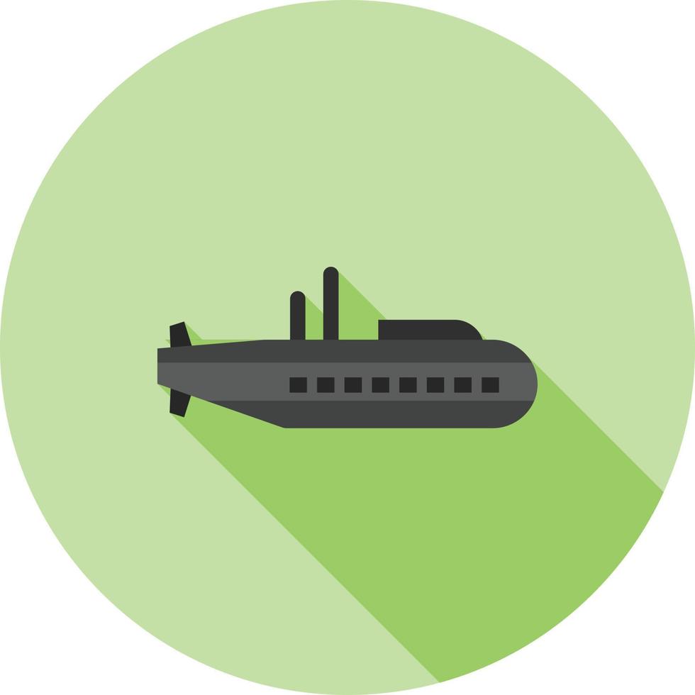 Submarine Flat Long Shadow Icon vector