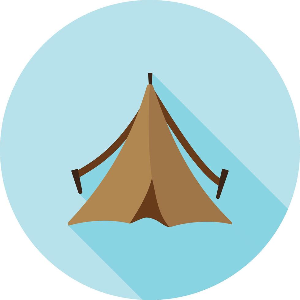 Tent Flat Long Shadow Icon vector